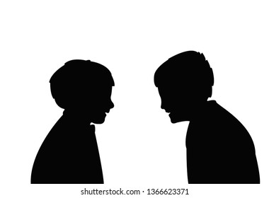 talking heads silhouette vector