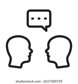 Talking Heads Vector Line Icon Design