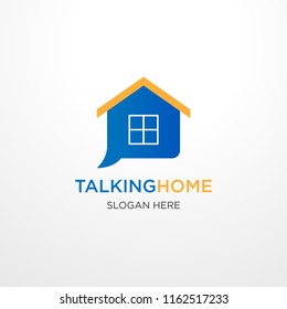 talking home logo template with crattive concept use for business website brand or startup application identity vector eps 10