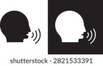 Talking icon clean ui clipart..