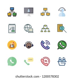 talking icon set. vector set about network, support, workplace and customer service icons set.