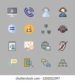 talking icon set. vector set about speech bubble, workplace, networking and video chat icons set.