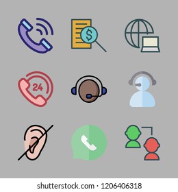 talking icon set. vector set about telemarketer, speech bubble, deaf and support icons set.
