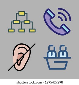 talking icon set. vector set about meeting, network, deaf and phone call icons set.
