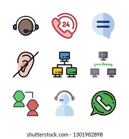 talking icon set. vector set about networking, support, deaf and speech bubble icons set.