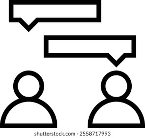 talking icon. Thin linear style design isolated on white background