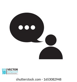 Talking icon vector in flat design. For your web site design, logo, app, UI. Eps 10 vector illustration.