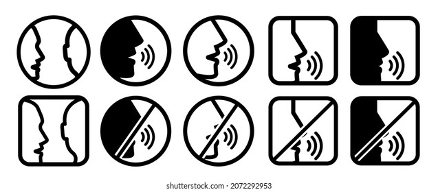 Talking icon vector set illustration