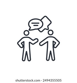 talking icon. vector.Editable stroke.linear style sign for use web design,logo.Symbol illustration.