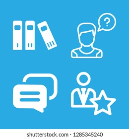 talking icons set with operator, three educational books and manager vector set