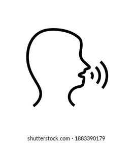 Talking line Symbol auf weißem Hintergrund. Stocksymbol. Melden Sie sich für Ihr Projekt an