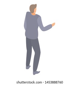 Talking man icon. Isometric of talking man vector icon for web design isolated on white background