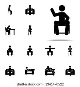 talking, man, sitting icon. Man Sitting On icons universal set for web and mobile