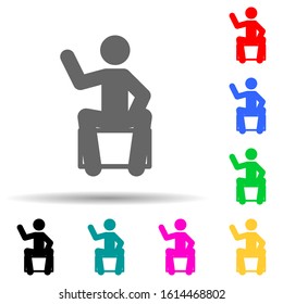 Talking, man, sitting multi color style icon. Simple glyph, flat vector of man sitting on icons for ui and ux, website or mobile application