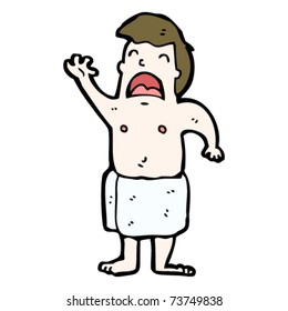 talking man in towel cartoon