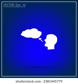 Un hombre que habla, un icono vector. Ilustración plana de una persona que habla.