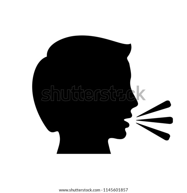 Talking Man Vector Icon On White Stock Vector (Royalty Free) 1145601857 ...