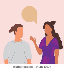 Talent man, Vektorgrafik, Konversation mit Freundin-Illustration 