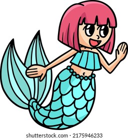 Talking Mermaid Cartoon Colored Clipart 
