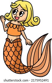 Talking Mermaid Cartoon Colored Clipart 