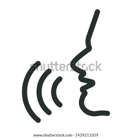 talking - minimal line web icon. simple vector illustration. concept for infographic, website or app.