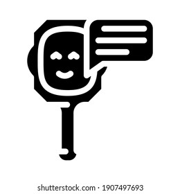 talking mirror glyph icon vector. talking mirror sign. isolated contour symbol black illustration
