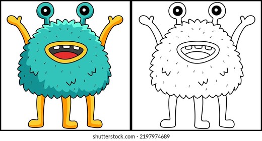 Ilustración coloreada de la página de colores del monstruo de conversación