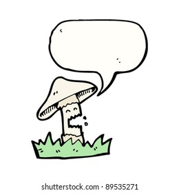 personaje de dibujos animados de hongos hablantes