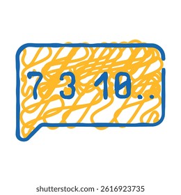 talking numbers doodle icon sketch vector. talking numbers sign. isolated symbol illustration