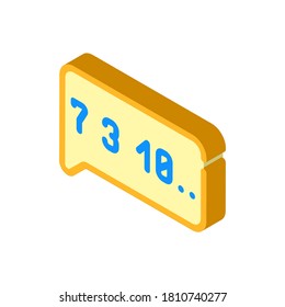 sprechende Zahlen isometrische Icon Vektorgrafik. Rufnummernzeichen. einzelne Symbolillustration