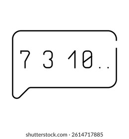 talking numbers line icon vector. talking numbers sign. isolated contour symbol black illustration