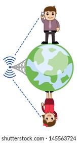 Talking on Mobile Concept - Technology - Vector Illustration