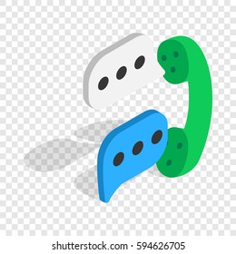 Talking on phone isometric icon 3d on a transparent background vector illustration