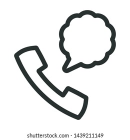 talking on phone - minimal line web icon. simple vector illustration. concept for infographic, website or app.