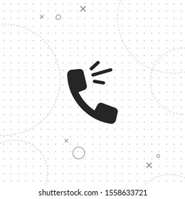 Talking on the phone, vector best flat icon on texture background , EPS 10