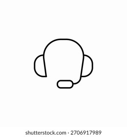 Vector de signo de icono de auriculares del operador que habla