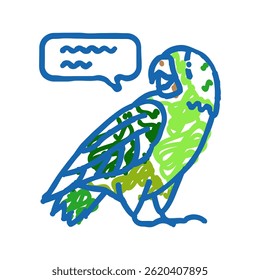 talking parrot bird doodle icon sketch vector. talking parrot bird sign. isolated symbol illustration