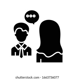 Icono negro, ilustración conceptual, símbolo plano vectorial, signo de glifo.