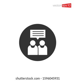 Talking People Icon Design Illustration
