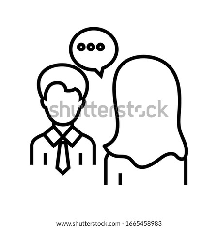 Talking people line icon, concept sign, outline vector illustration, linear symbol.