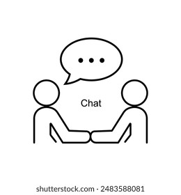 Talking People Line Vector Icons, icon line chat or conversation two peoples outline.