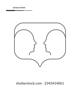 El Diseño Del Vector Del Icono De La Burbuja De La Palabra Y La Gente Hablante. 