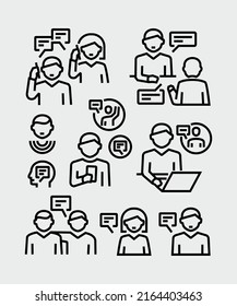 Talking People Vector Line Icons