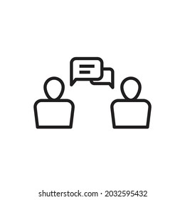 talking person icon in black color line style. communication concept. suitable for business and office graphic assets, web design, applications, banners, etc. Vector EPS 10.