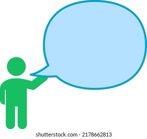 Talking person and speech balloon.