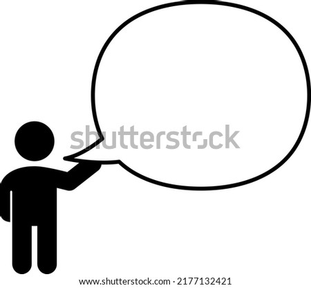 Talking person and speech balloon.