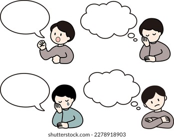 Talking person and speech bubble