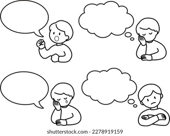Talking person and speech bubble
