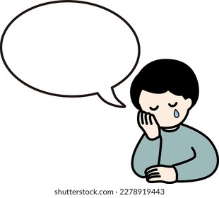 Talking person and speech bubble