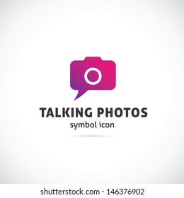 Talking photos symbol icon or logo template